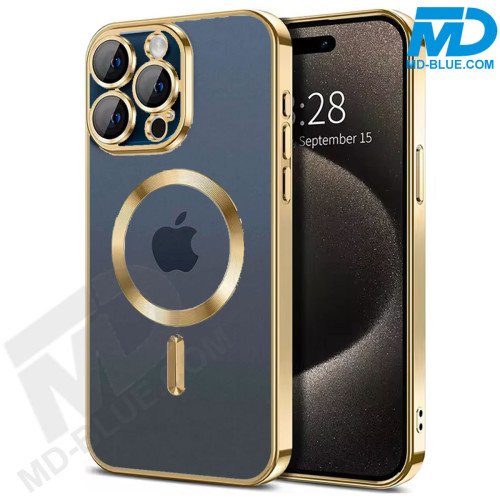 Samsung S25 Ultra Magsafe Hoesje - Coloured Siliconen - met lens bescherming - Metallic Goud