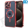 Samsung S25 Plus Magsafe Hoesje - Coloured Siliconen - met lens bescherming - Metallic Rood