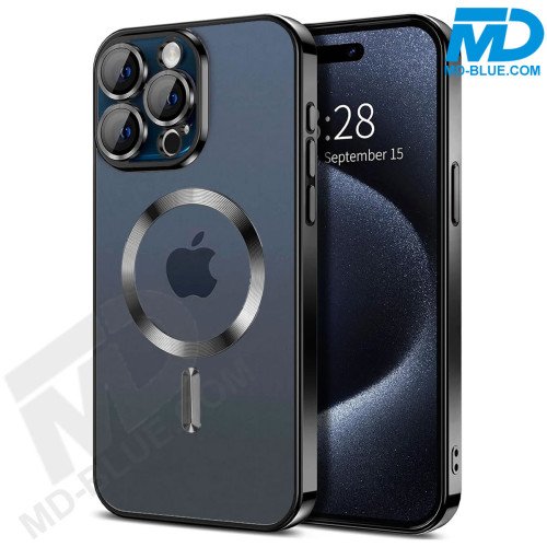 Samsung S25 Plus Magsafe Hoesje - Transparant Siliconen - met lens bescherming - Zwart