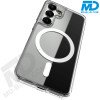 Samsung S25 Plus Hoesje Transparant Siliconen MagSafe - Transparant- MagSafe Case - Wit