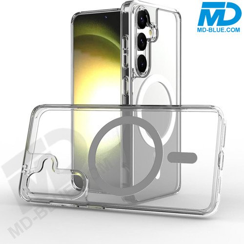 Samsung S25 Ultra Hoesje Transparant Siliconen MagSafe - Transparant- MagSafe Case - Wit