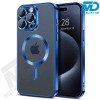 iPhone 12 Magsafe Hoesje - Transparant Siliconen - met lens bescherming - Donker Blauw