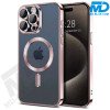 Samsung S24 Ultra Magsafe Hoesje - Coloured Siliconen - met lens bescherming - Metallic Rose Goud