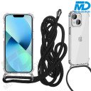 iPhone 15 Plus Anti Shock Hoesje - Transparant Siliconen - met een Koord