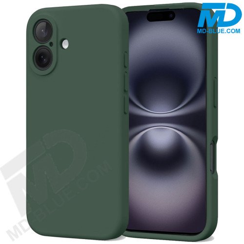 Premium Siliconen hoesje voor de iPhone 16e -  Donker Groen