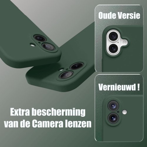 Premium Siliconen hoesje voor de iPhone 16e -  Donker Groen