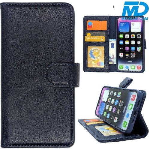 Samsung A14 4/5G - Telefoonhoesje - Book Case - Donker Blauw