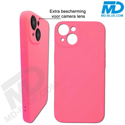 Premium Siliconen hoesje voor de iPhone 12 -  Hot Pink
