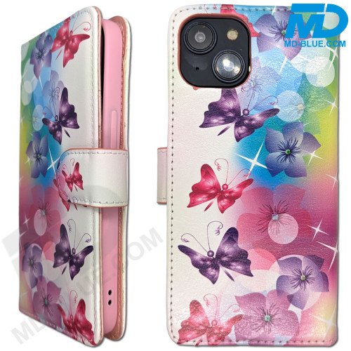 MDblue Samsung S9 Book Case Hoesje met Vlinderprint – 3 Pasjes & Papiergeld – Extra Gestikt