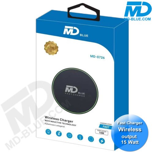 MDBlue - Draadloze  Oplader - 15W - Zwart