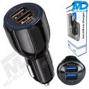 MDBlue - Oplaad stekker - 2 x USB-A - Auto oplader - Snellader - Zwart