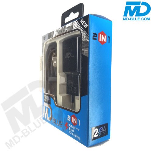 MDBlue - Oplader en Oplaad Kabel - 1 meter - USB A naar Micro USB Connection - Travelset