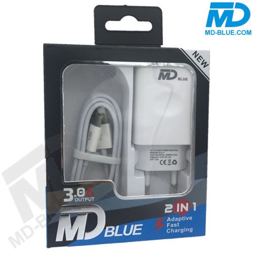 MDBlue - oplader en oplaad kabel - 1 meter - USB A naar C Connection - Set
