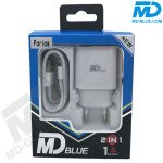 MDBlue - Oplader en Laadkabel - 1 meter - voor iPhone - USB A naar lightning - Travelset