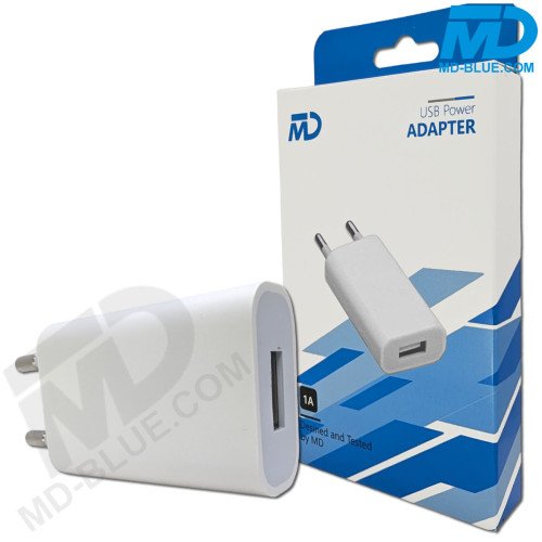 MDBlue - Oplader - 1x USB-A - 1.0 Amp - Wit