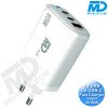 MDblue oplaadstekker - Oplader - Adapter - 2 x USB-C - 1 x USB-A  - Snellader - 65 Watt - Wit
