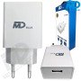 MDblue - Oplaad stekker - 1 x USB - Oplader - Snellader - 2.0A - Wit