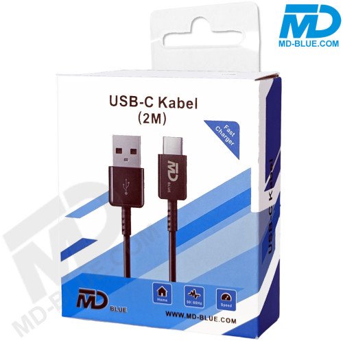 MDblue - Oplaadkabel USB-A naar USB-C - 2 MTR