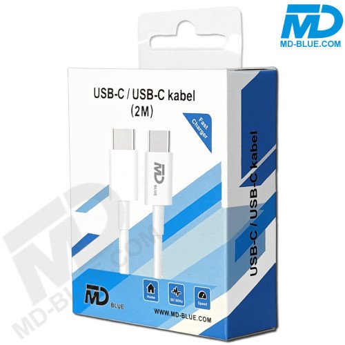 MDblue - Oplaadkabel USB-C naar USB-C - 2 MTR