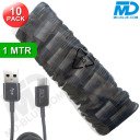 MDblue Oplaadkabel - USB-A naar USB-C - Zwart - 1 mtr - 10 Pack