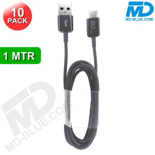 MDblue Oplaadkabel - USB-A naar USB-C - Zwart - 1 mtr - 10 Pack