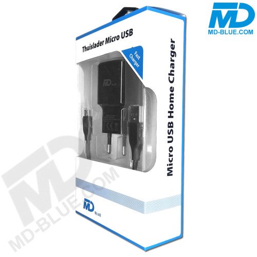 MDBlue - Oplader en Laadkabel - 1 meter - USB A to Micro USB - Set