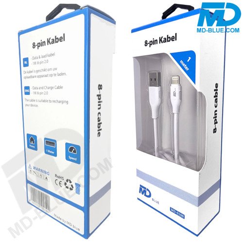 MDblue - Oplaad kabel - voor iPhone - USB-A naar Lightning - 1 meter - Wit