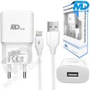 MDBlue - Oplader en Laadkabel - 1 meter - voor iPhone - USB A naar lightning - Set