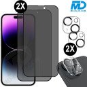 2x Privacy Screenprotector en 2x Lens Protector voor iPhone 15