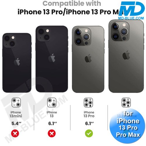 MDblue - iPhone 13 Pro / Pro Max - Camera lens beschermer - Diamond Zilver