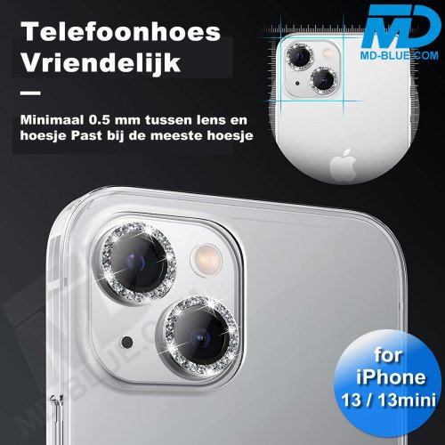 MDblue - iPhone 13 / 13 Mini - Camera lens beschermer - Diamond Zilver