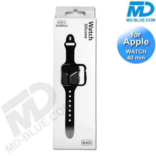 Apple Watch Screenprotector Case - Hoesje - Bandje - Apple Watch 6, 5, 4 en SE - 40 mm - Zwart