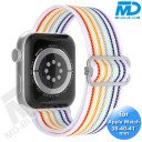 Bandje voor Apple Watch - Geschikt Voor Apple Watch 38 mm 40 mm 41 mm - Regenboog Wit
