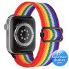 Bandje voor Apple Watch - Geschikt Voor Apple Watch 38 mm 40 mm 41 mm - Regenboog Zwart