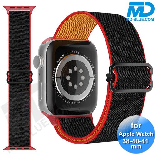 Bandje voor Apple Watch - Geschikt Voor Apple Watch 38 mm 40 mm 41 mm - Zwart Rood