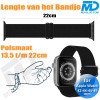 Bandje voor Apple Watch - Geschikt Voor Apple Watch 42 mm 44 mm 45 mm 49 mm - Zwart
