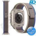 Bandje voor Apple Watch 38/40/41 mm -  Klittenbandsluiting - Grijs Blauw