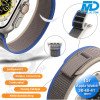 Bandje voor Apple Watch 38/40/41 mm -  Klittenbandsluiting - Grijs Blauw
