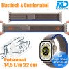 Bandje voor Apple Watch 42/44/45/49 mm -  Klittenbandsluiting - Grijs Blauw
