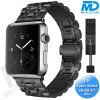 Apple Watch - Bandje - RVS -Smart Watch Bandje - voor Apple watch 38-40-41MM - Zwart