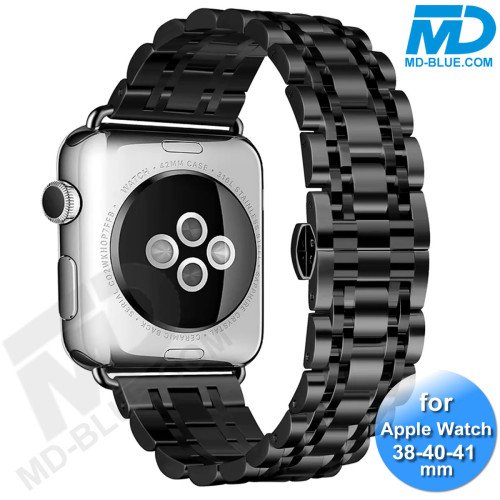 Apple Watch - Bandje - RVS -Smart Watch Bandje - voor Apple watch 38-40-41MM - Zwart