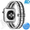Apple Watch - Bandje - RVS -Smart Watch Bandje - voor Apple watch 42-44-45-49mm - Zilver Zwart