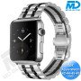 Apple Watch - Bandje - RVS -Smart Watch Bandje - voor Apple watch 42-44-45-49mm - Zilver Zwart