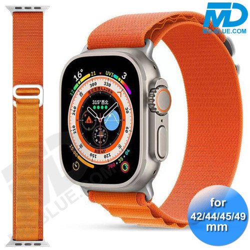 Apple Watch Bandje - Nylon - Smart Watch Bandje - voor Apple watch 42/44/45/49MM - Oranje