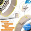 Bandje voor Apple Watch 42/44/45/49 mm -  Klittenbandsluiting - Creme Geel