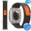 Bandje voor Apple Watch 42/44/45/49 mm -  Klittenbandsluiting - Zwart Grijs