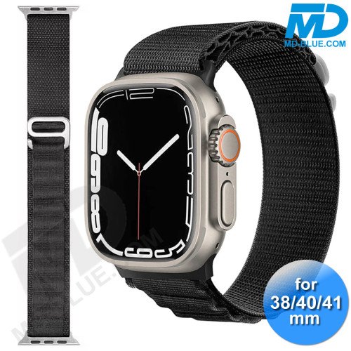 Apple Watch - Bandje - Nylon- Smart Watch Bandje - voor Apple watch 38-40-41MM - Zwart