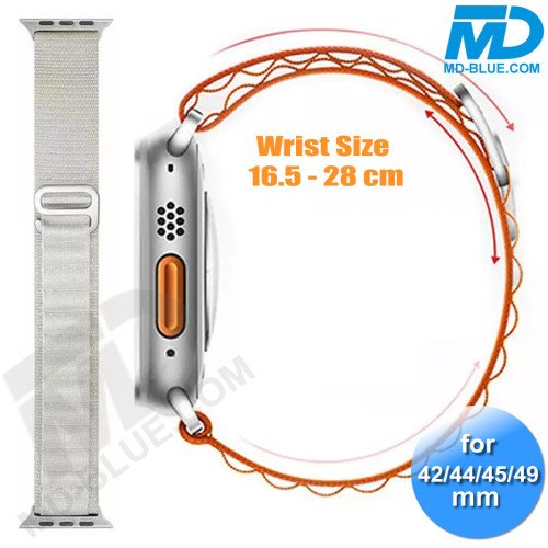 Apple Watch Bandje - Nylon - Smart Watch Bandje - voor Apple watch 42/44/45/49MM - Wit