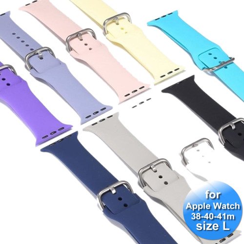 Apple Watch Bandje - Siliconen - SmartWatch Bandje - voor Apple watch 38/40/41MM - (M / L) Lengte 17 t/m 22cm - Zwart