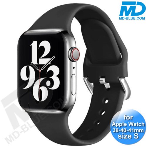 Apple Watch Bandje - Siliconen - SmartWatch Bandje - voor Apple watch 38/40/41MM - (S) Lengte 16 t/m 19cm -Zwart